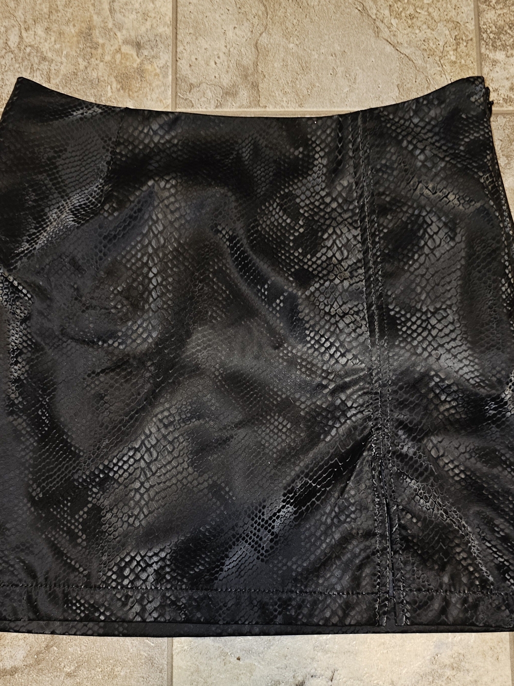 Juicy Couture Black Faux Snakeskin Mini Skirt